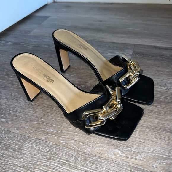 Fashion Nova Faux Leather Chain Heels - Picture 4 of 10